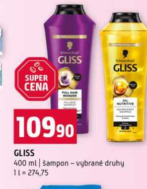 GLISS 400 ml šampon vybrané druhy