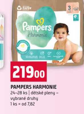 PAMPERS HARMONIE 24-28 ks dětské pleny vybrané druhy