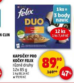 KAPSIČKY PRO KOČKY FELIX, 12x 85 g