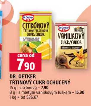  DR. OETKER TŘTINOVÝ CUKR OCHUCENÝ 15 g citrónový mletým vanilkovým luskem 
