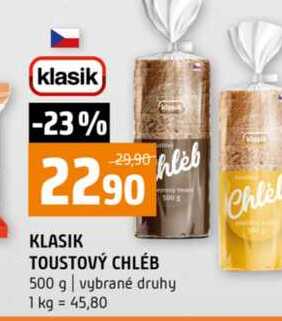 KLASIK TOUSTOVÝ CHLÉB 500 g vybrané druhy 