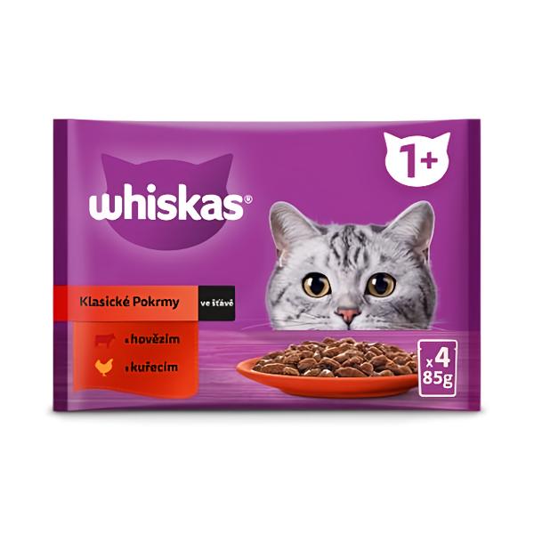 Whiskas Kapsičky klasický výběr ve šťávě pro dospělé kočky 4x85g