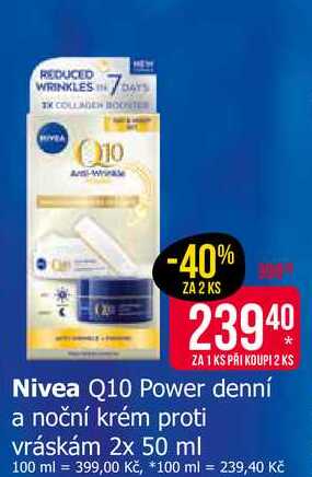 Nivea Q10 Power denní a noční krém proti vráskám 2x 50 ml 