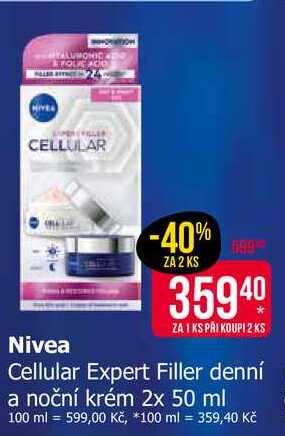 Nivea Cellular Expert Filler denní a noční krém 2x 50 ml 