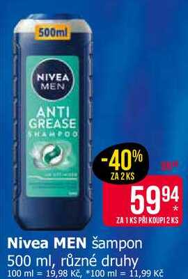 Nivea Men Šampon 500ml, vybrané druhy