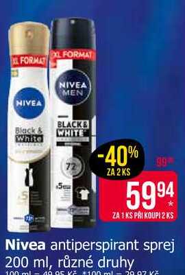 Nivea antiperspirant sprej 200 ml, různé druhy