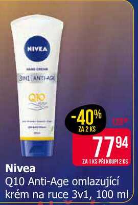NIVEA Q10 Anti-Age omlazující krém na ruce 3v1, 100 ml 