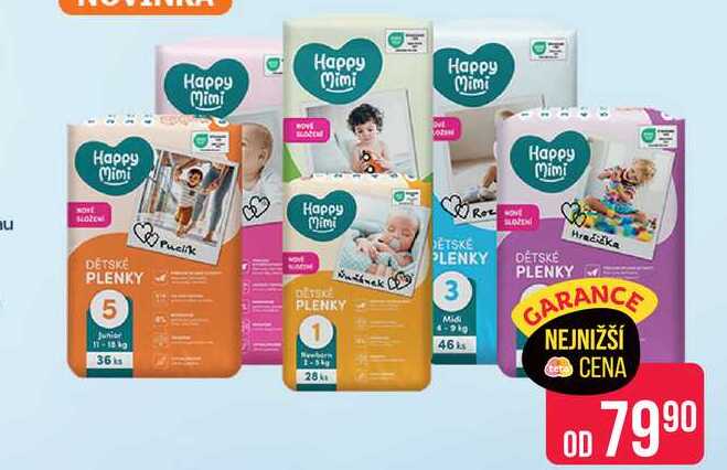 Happy Mimi dětské plenky, různé velikosti