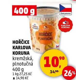 HOŘČICE KARLOVA KORUNA, 400 g