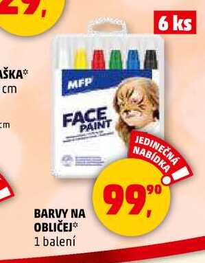 BARVY NA OBLIČEJ, 1 balení 
