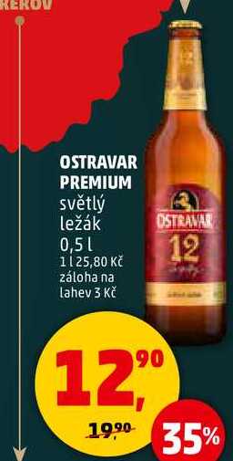 OSTRAVAR PREMIUM světlý ležák, 0,5 l