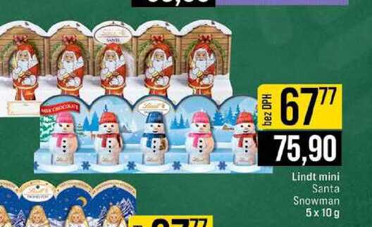 Lindt mini Santa Snowman 5x 10g 