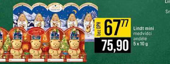 Lindt mini medvídci andělé 5x10 g 