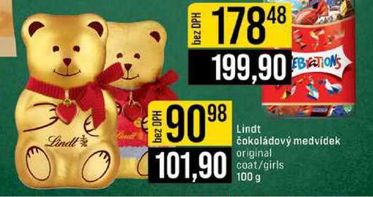 Lindt čokoládový medvídek original coat/girls 100 g 