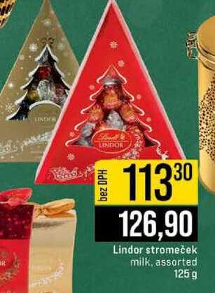 Lindor stromeček milk, assorted 125 g 