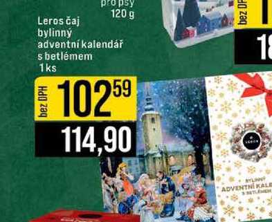 Leros čaj bylinný adventní kalendář s betlémem 1ks