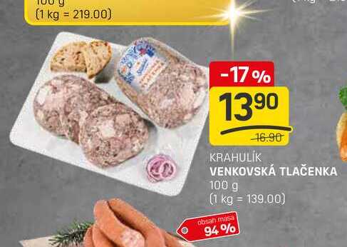 VENKOVSKÁ TLAČENKA 100 g 