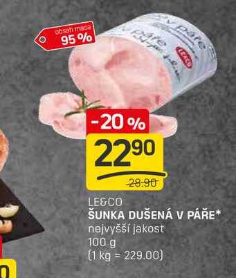 ŠUNKA DUŠENÁ V PÁŘE nejvyšší jakost 100 g