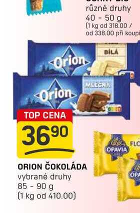 ORION ČOKOLÁDA vybrané druhy 85-90 g
