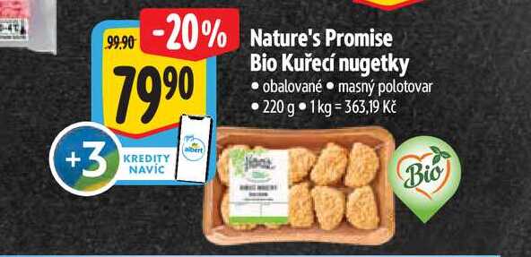   Nature's Promise Bio Kuřecí nugetky 220 g