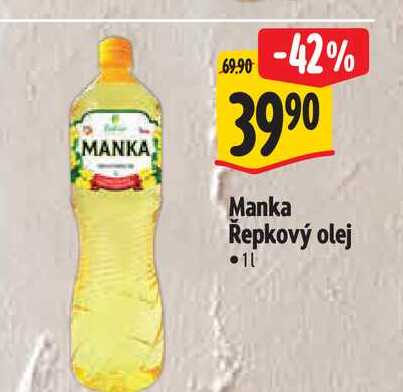 Manka Řepkový olej 1 l