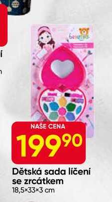 Dětská sada líčení se zrcátkem 18,5×33×3 cm 