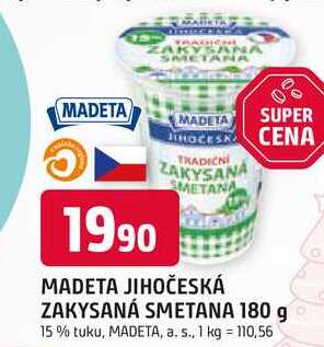 MADETA JIHOČESKÁ ZAKYSANÁ SMETANA 180 g 15% tuku