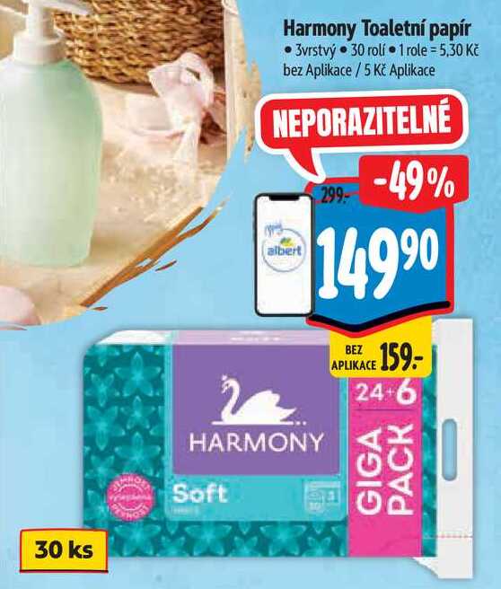 Harmony Toaletní papír, 30 rolí