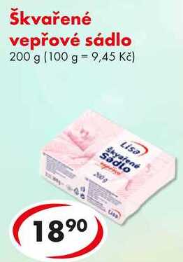 Škvařené vepřové sádlo, 200 g