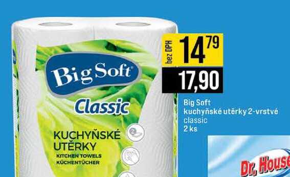 Big Soft kuchyňské utěrky 2-vrstvé classic 2ks