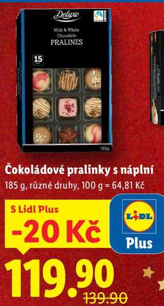 Čokoládové pralinky s náplní, 185 g