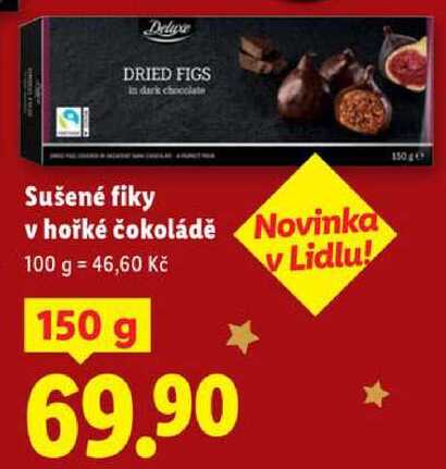 Sušené fiky v hořké čokoládě, 150 g