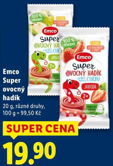 Emco Super ovocný hadík, 20 g