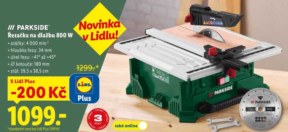 PARKSIDE Řezačka na dlažbu 800 W  