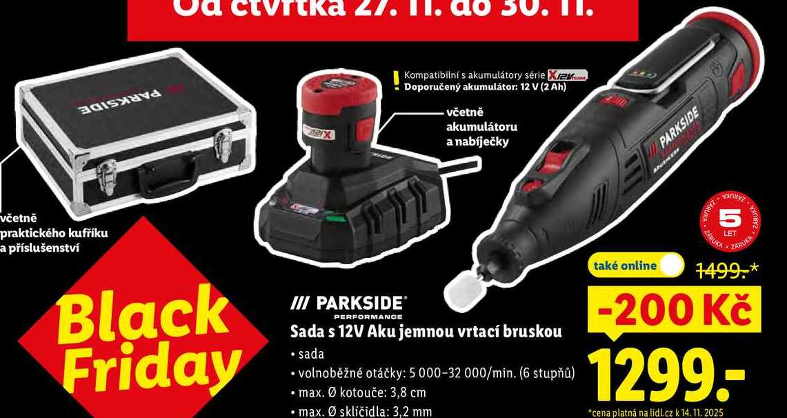 PARKSIDE Sada s 12V Aku jemnou vrtací bruskou