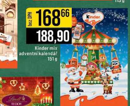 Kinder mix adventní kalendář 151 g 