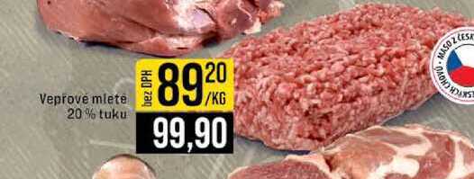 Vepřové mleté 20% tuku 1kg