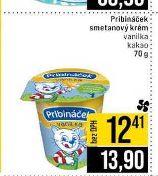 Pribináček smetanový krém vanilka kakao 70 g