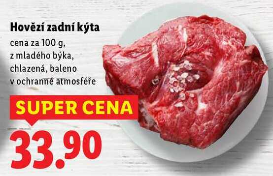 Hovězí zadní kýta, cena za 100 g