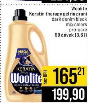 Woolite Keratin therapy gel na praní dark denim black mix colors pro-care 60 dávek (3,6l)