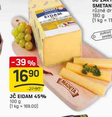 JČ EIDAM 45% 100 g  