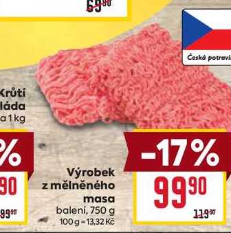 Výrobek změlněného masa balení, 750 g 