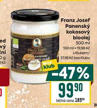 Franz Josef Panenský kokosový bioolej 500 ml 