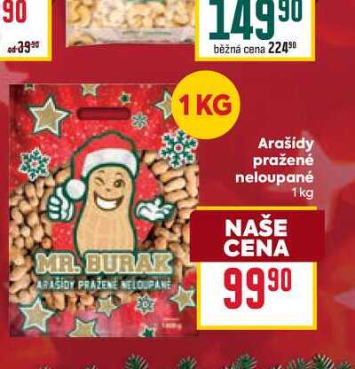 Arašídy pražené neloupané 1kg