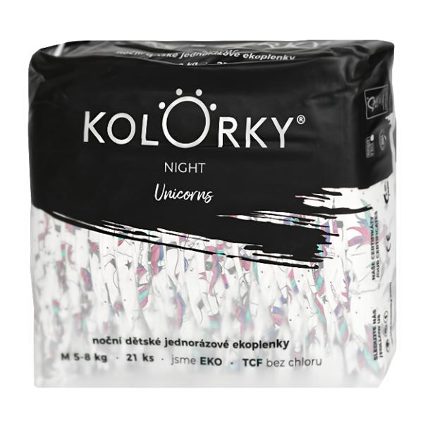 Kolorky Night EKO plenky na noc - Jednorožci - vel. M (5-8 kg)