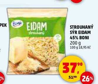 STROUHANÝ SÝR EIDAM 45% BONI, 200 g