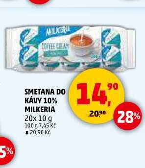SMETANA DO KÁVY 10% MILKERIA, 20x 10 g 
