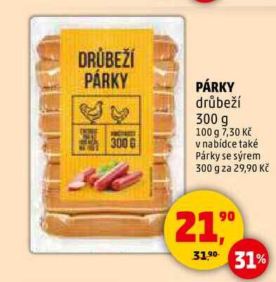 PÁRKY drůbeží, 300 g