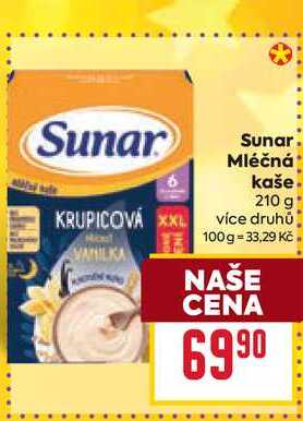 Sunar Mléčná kaše 210 g