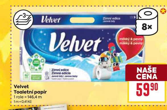 Velvet Toaletní papír 8 rolí